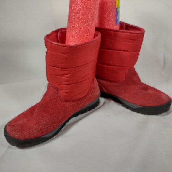 Lands' End Red Suede Boots Women Size 6.5 394102 Winter Boots Insulated - Picture 6 of 9